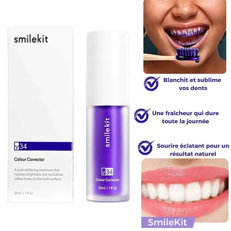 SmileKit V34 - Dentifrice Violet Blanchissant (30ml)